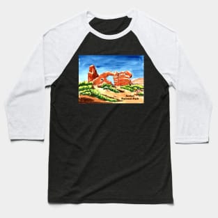 Arches National Park Urban Sketch Baseball T-Shirt